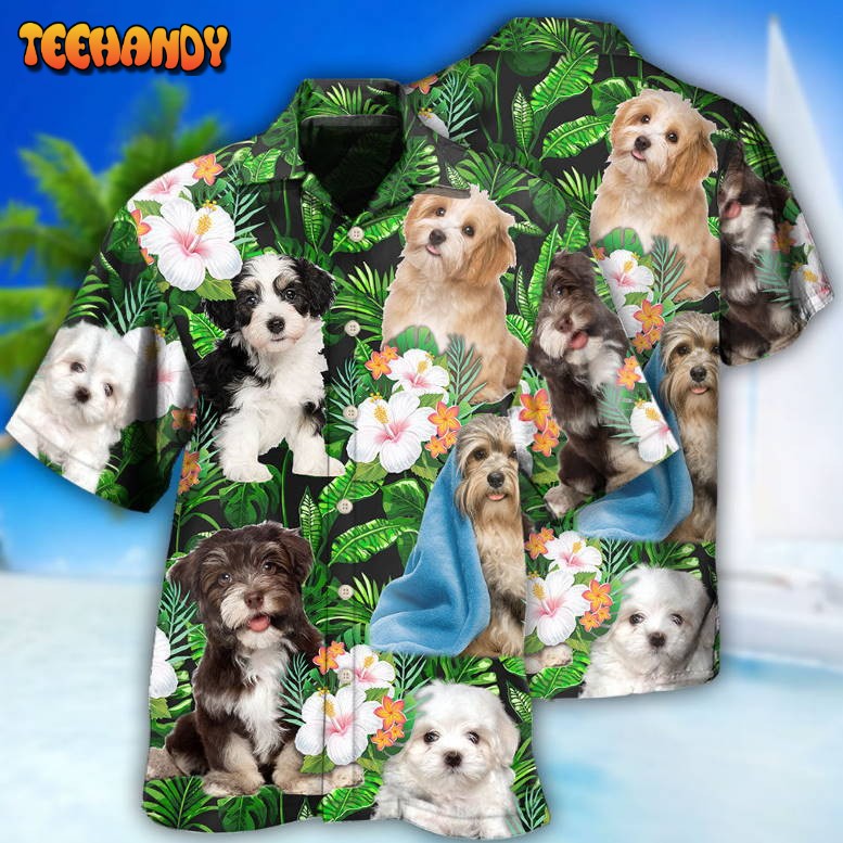 Havanese Dog Tropical Leaf Floral So Cute Hawaiian Shirt