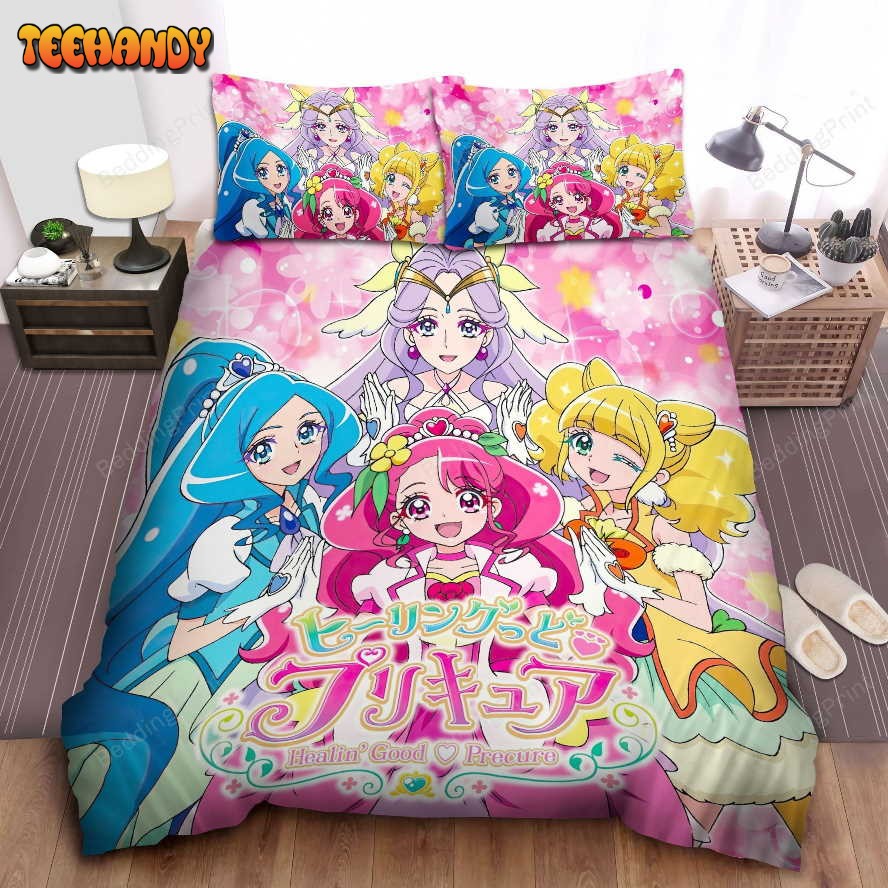 Healin’ Good Pretty Cure Beautiful Magical Princesses Visual Duvet Cover Bedding Sets