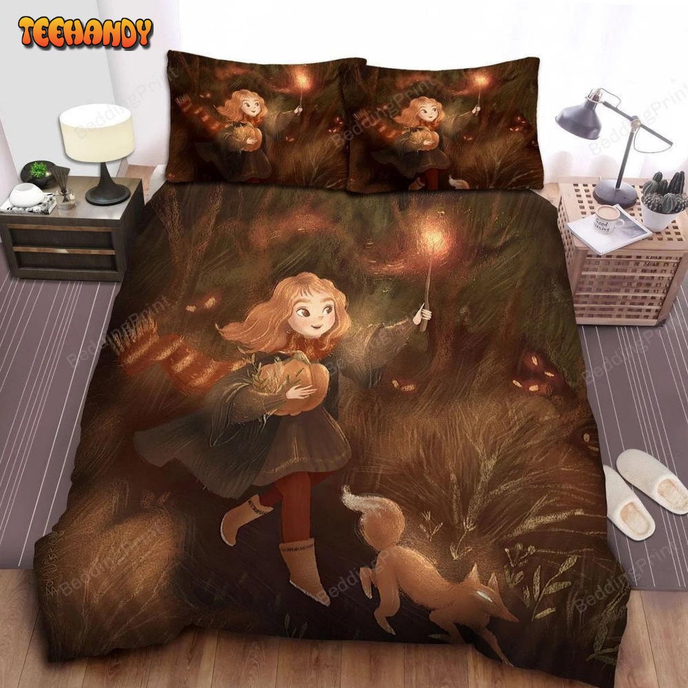 Hermione Lumos Spell Halloween Theme Painting Bedding Sets