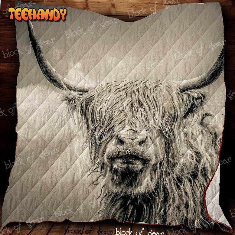 Highland Cow 3D Quilt Blanket