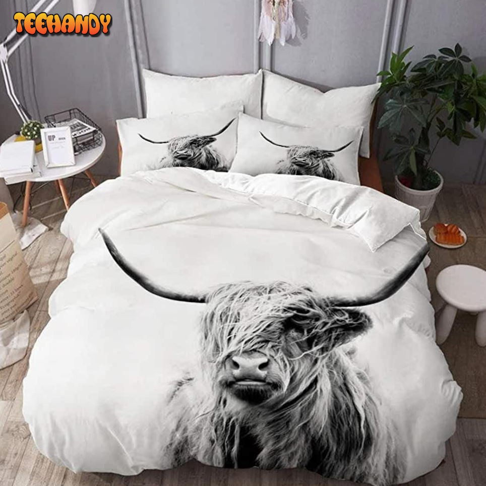 Highland Cow Bedding Set Bed Sheets Duvet Cover Bedding Sets