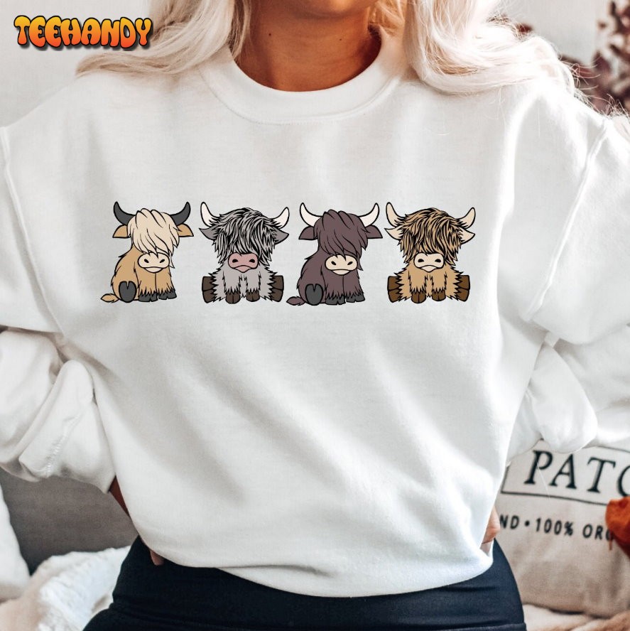 Highland Cow Sweatshirt Cute Cow Sweatshirt Western Highland Cow Shirt