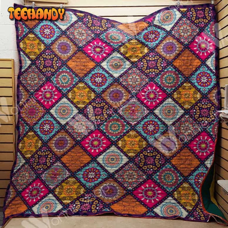 Hippie Mandala 3D Customized Quilt Blanket