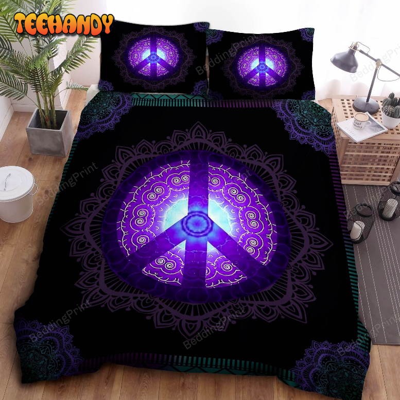 Hippie Peace Sign Bed Sheets Duvet Cover Bedding Sets