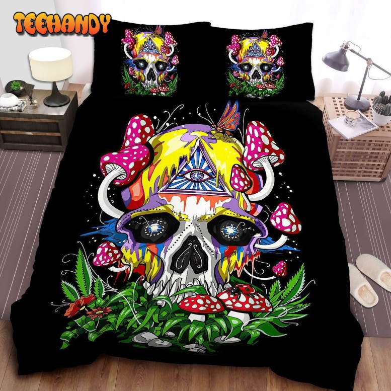 Hippie Psychedelic Skull Bed Sheets Duvet Cover Bedding Sets