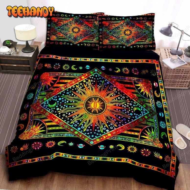 Hippie Sun Moon And Stars Bohemian Duvet Cover Bedding Set