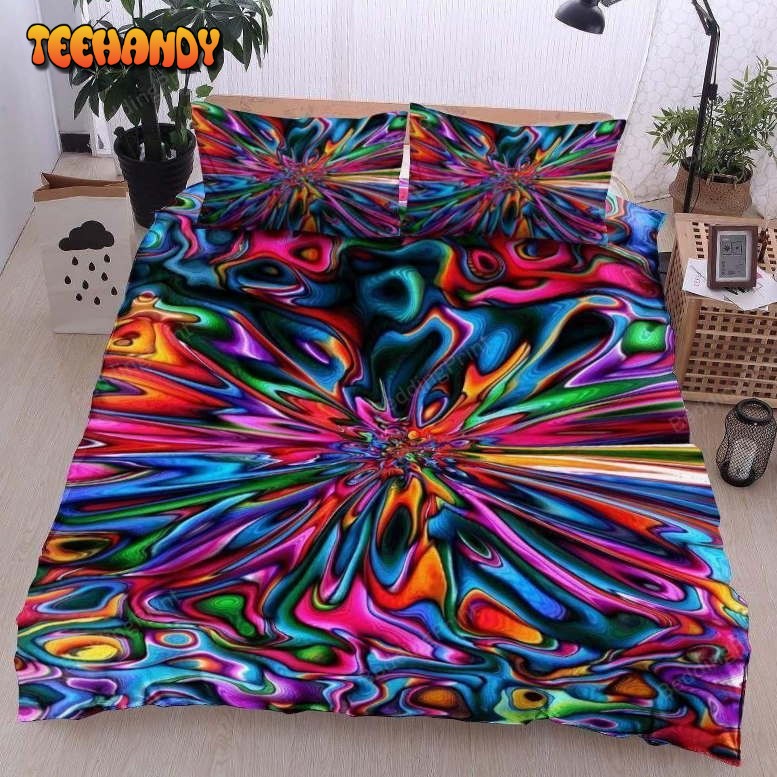 Hippie Tye Dye Hologram Duvet Cover Bedding Set