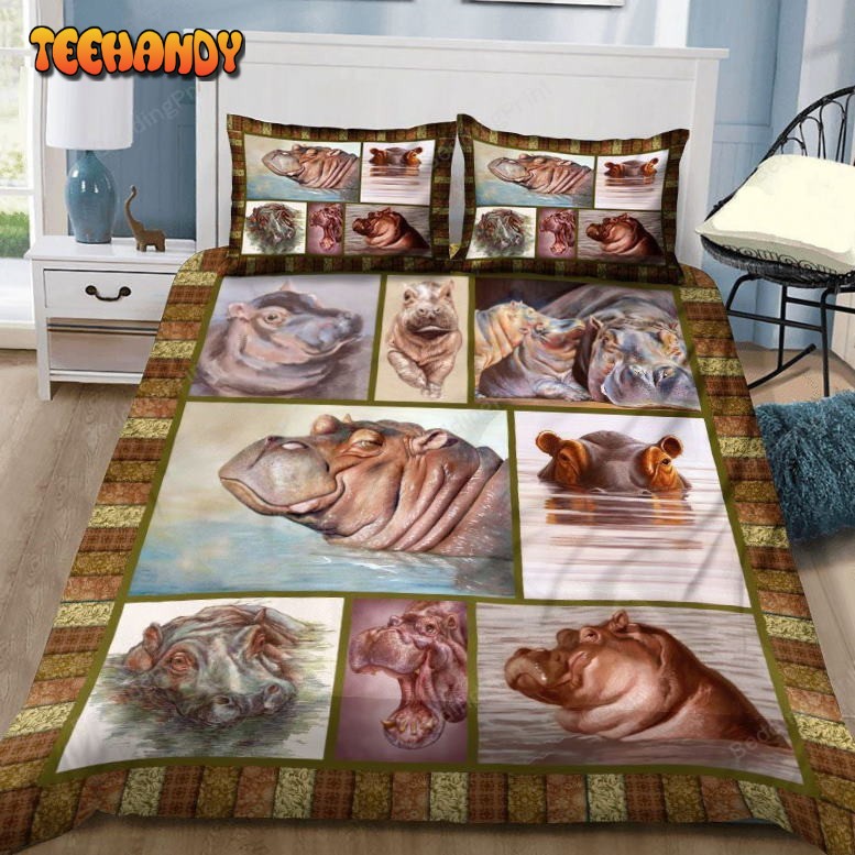 Hippo Bedding Sets Duvet Cover and Pillow Cases