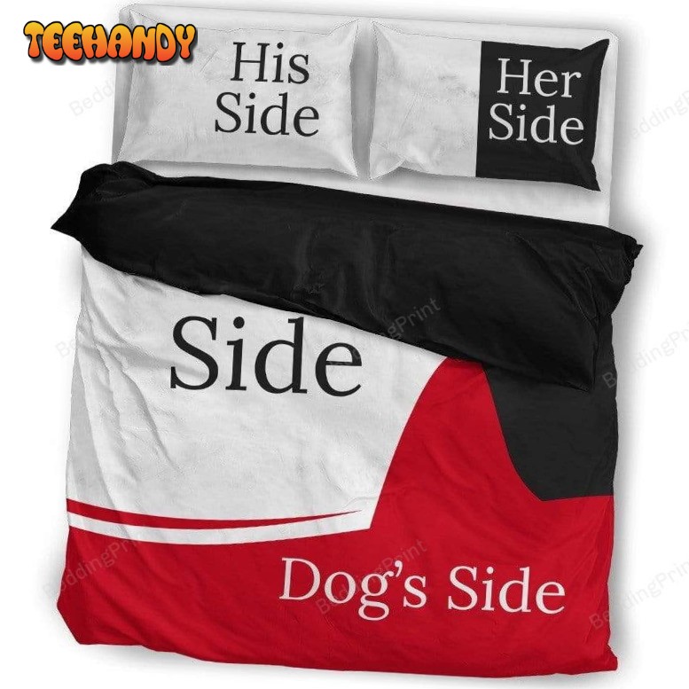 His and Her Side Dog Side Bed Sheets Duvet Cover Bedding Sets