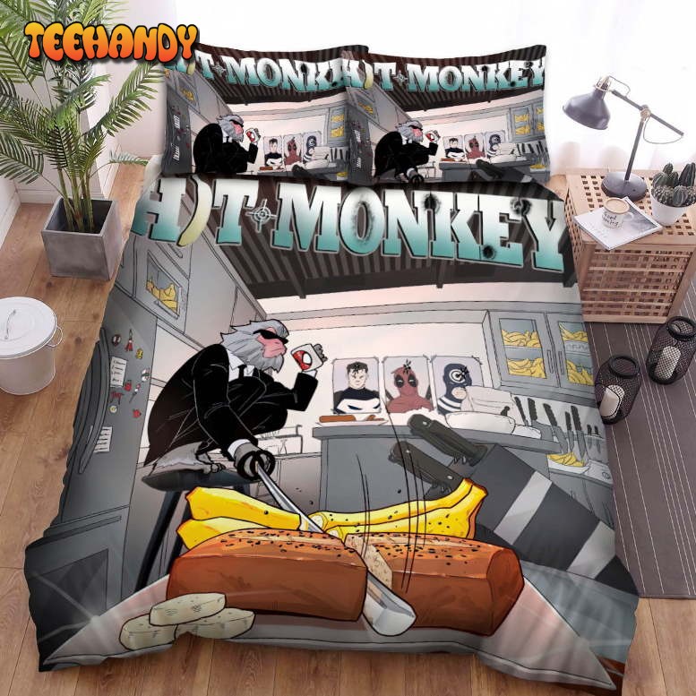 Hit-Monkey Banana Bread Art Cover Spread Duvet Cover Bedding Sets