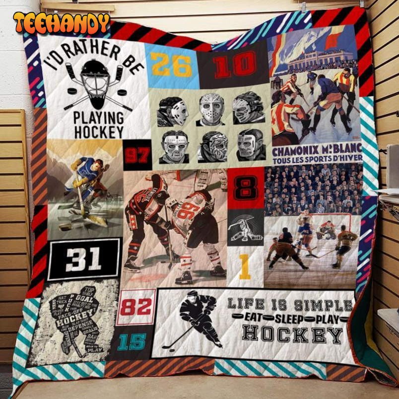 Hockey 3D Quilt Blanket