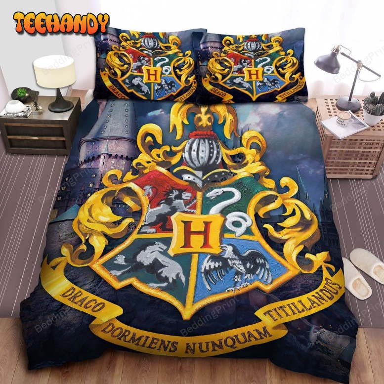 Hogwarts Big Logo Painting Bed Sheets Duvet Cover Bedding Sets