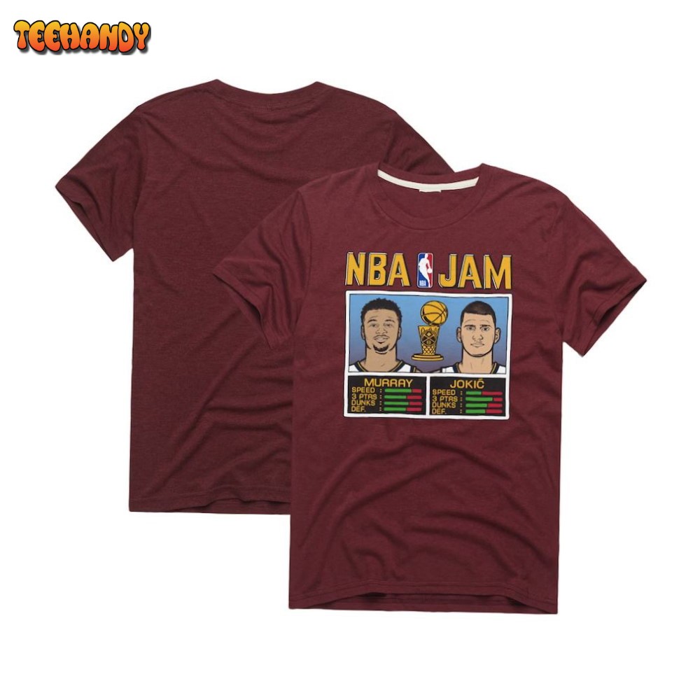 Homage Nikola Jokic & Jamal Murray Denver Nuggets Unisex 2023 NBA Finals Champions Jam Tri-Blend T-Shirt