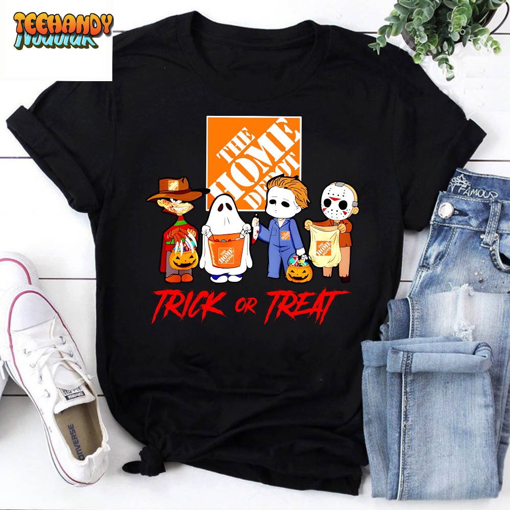 Horror Movie Characters Chibi The Home Depot Trick Or Treat Halloween T-Shirt