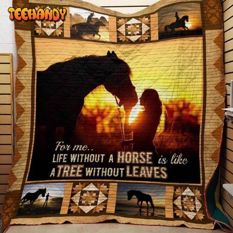 Horse Tree Without Leaves 3D Quilt Blanket