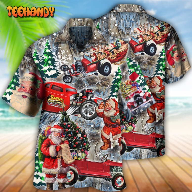 Hot Rod Merry Christmas Funny Hawaiian Shirt