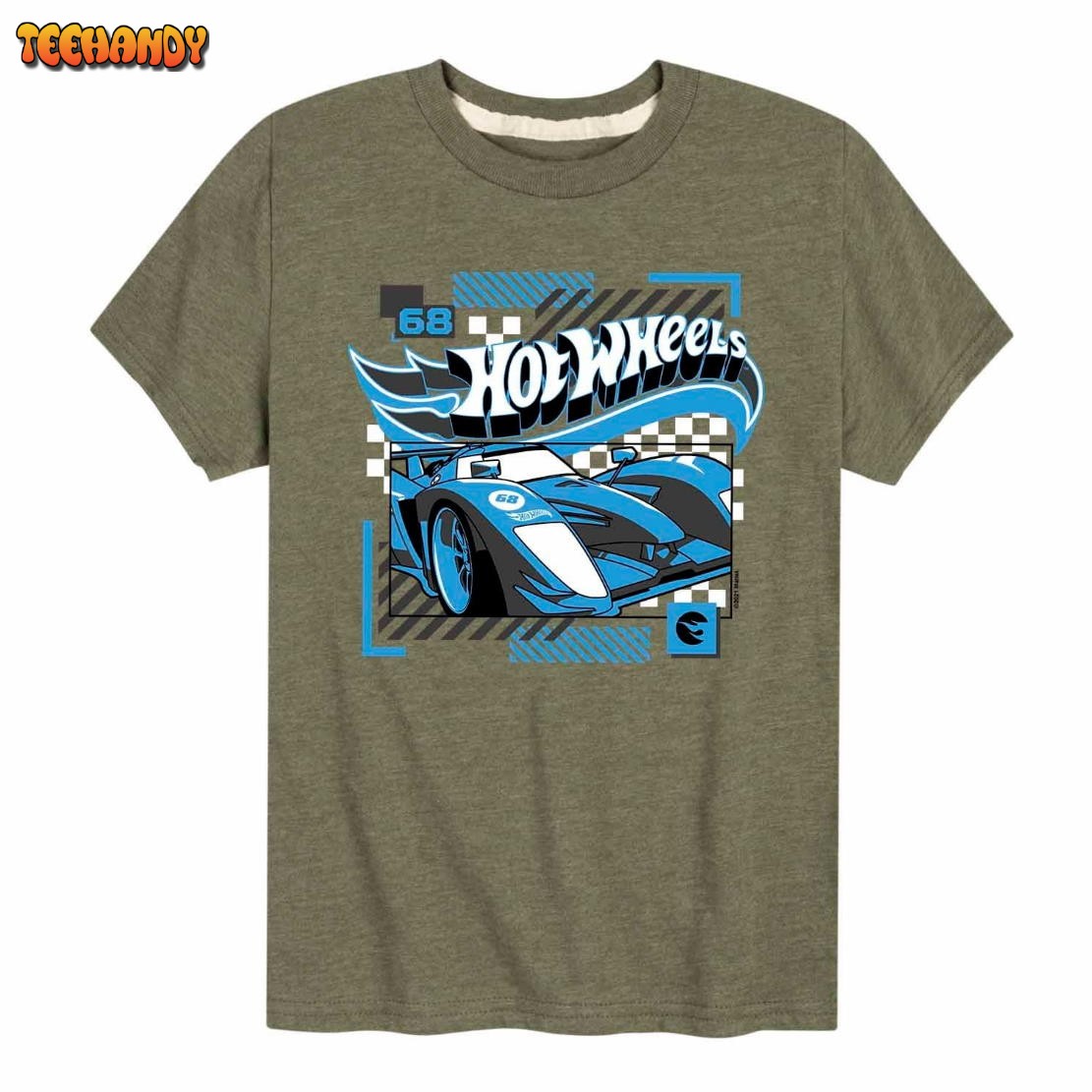 Hot Wheels Blue Race Car Kids T Shirt