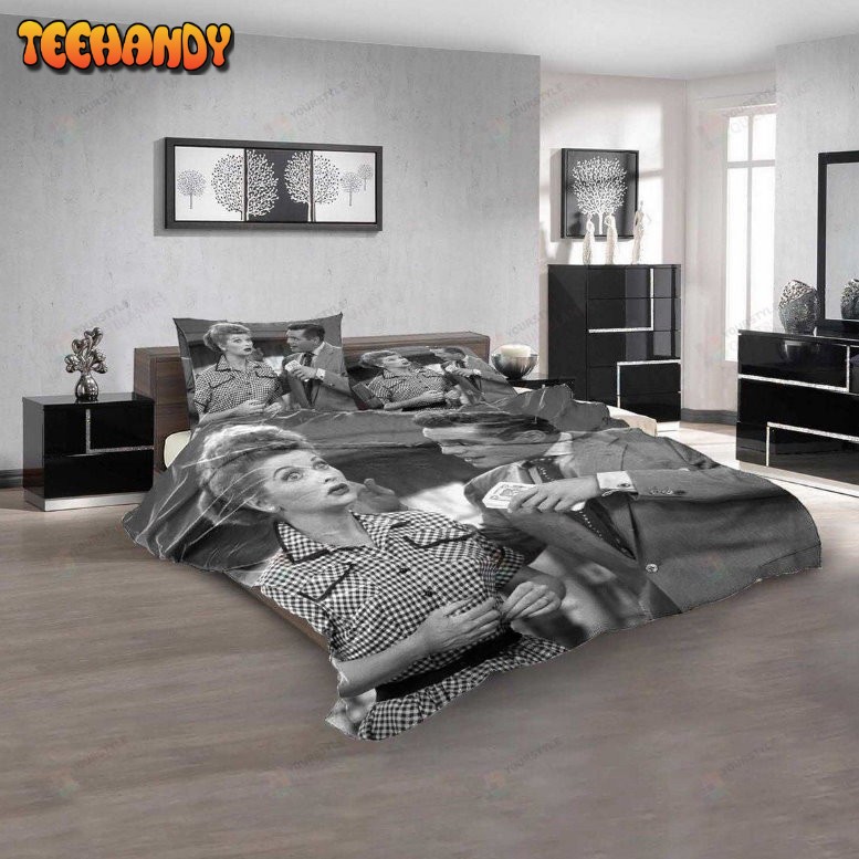 I Love Lucy 3d Printed Black And White Bedding Sets