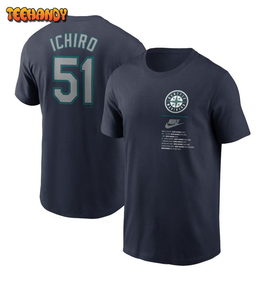 Ichiro Suzuki Seattle Mariners Legend Name & Number T-Shirt