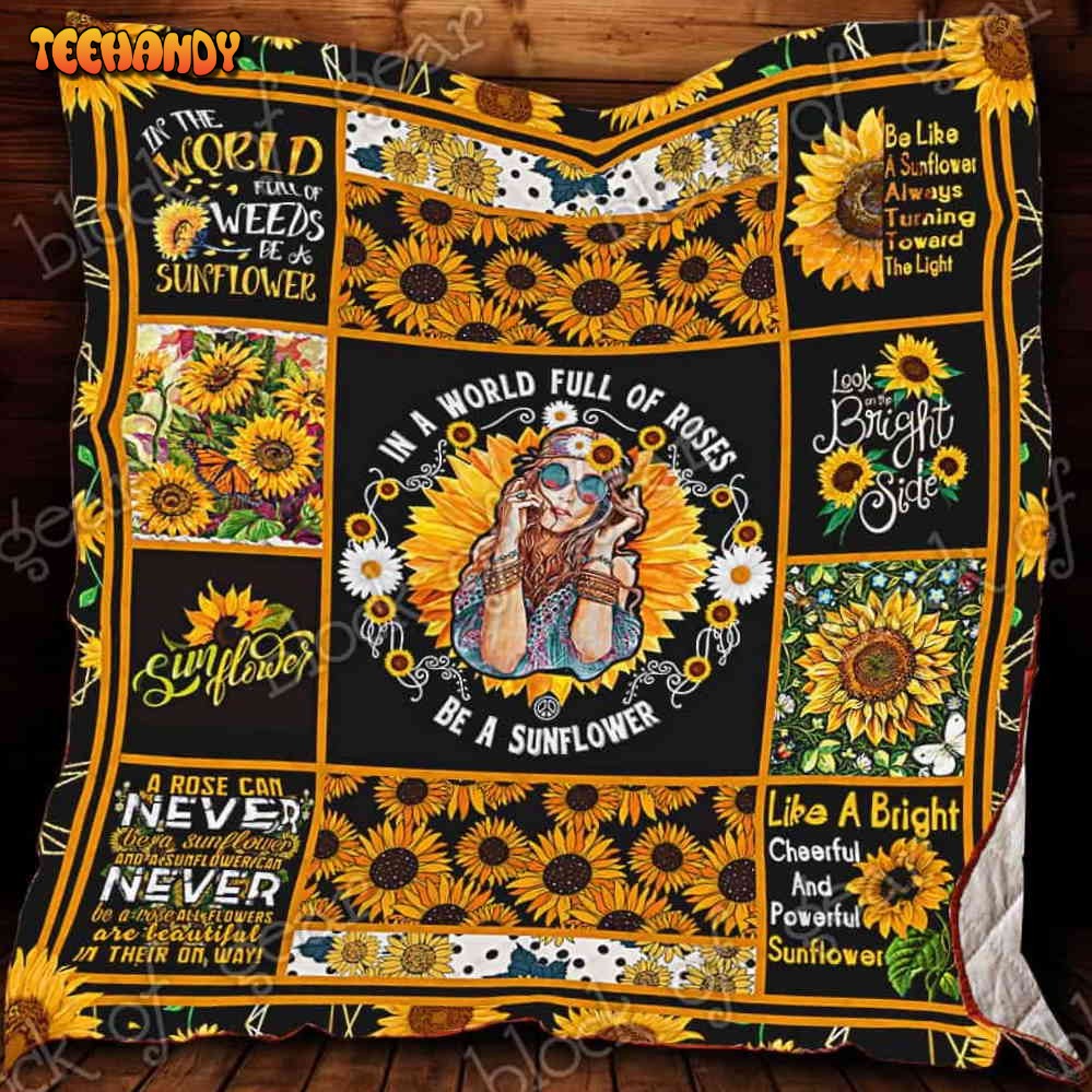 In World Full Of Roses Be Sunflower 3D Quilt Blanket