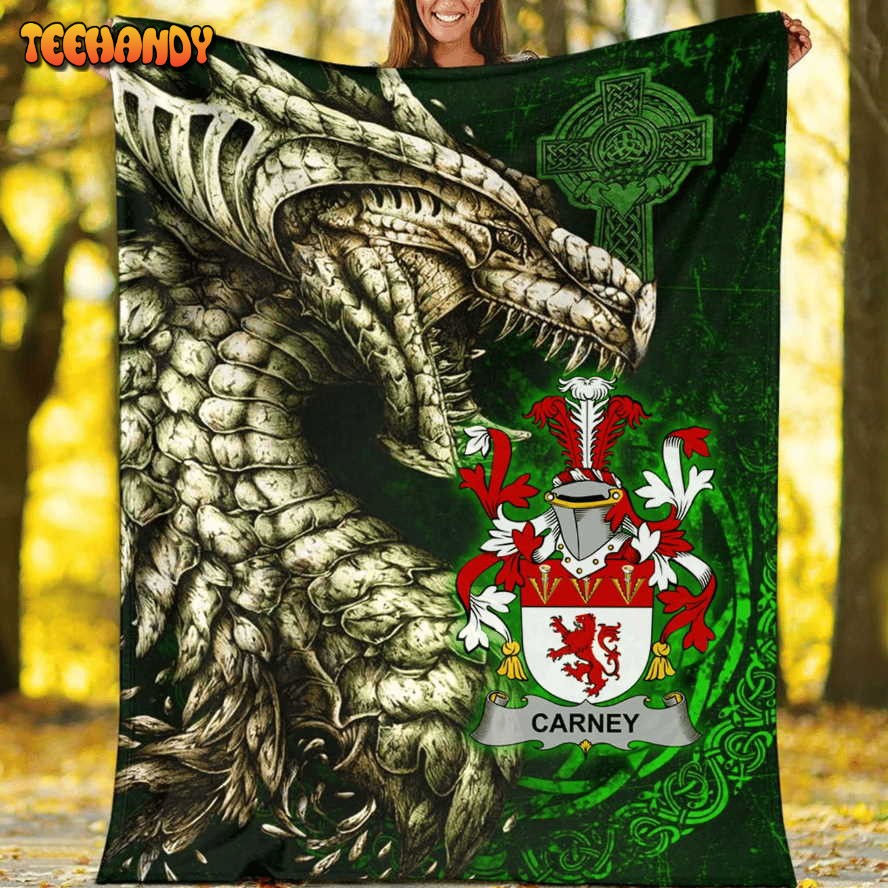 Ireland Premium Carney Family Crest Dragon Claddagh Cross Bedding Sets