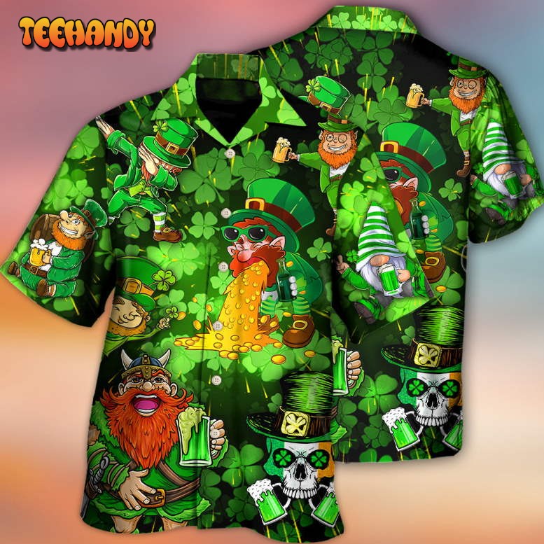 Irish Beer St Patrick’s Day Viking Skull Leprechaun Gnome Hawaiian Shirt