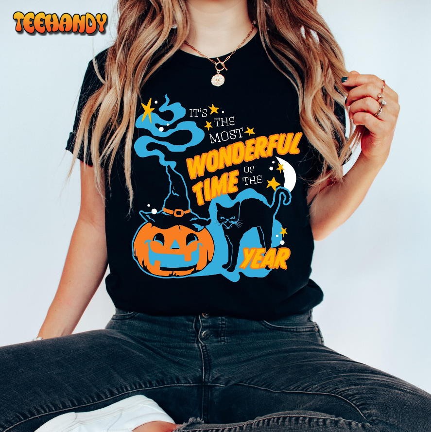 It’s the Most Wonderful Time of the Year-Vintage Black Cat Halloween Shirt