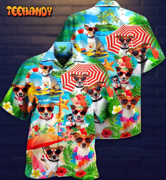 Jack Russell Terrier Dog Love Beach Hawaiian Shirt