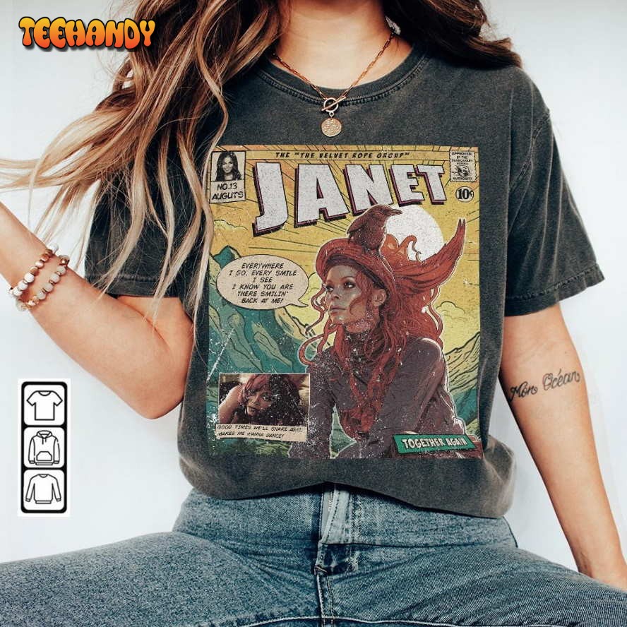 Janet Jackson 90S Vintage Merch Book Art The Velvet Rope Album World Tour 2023 T Shirt