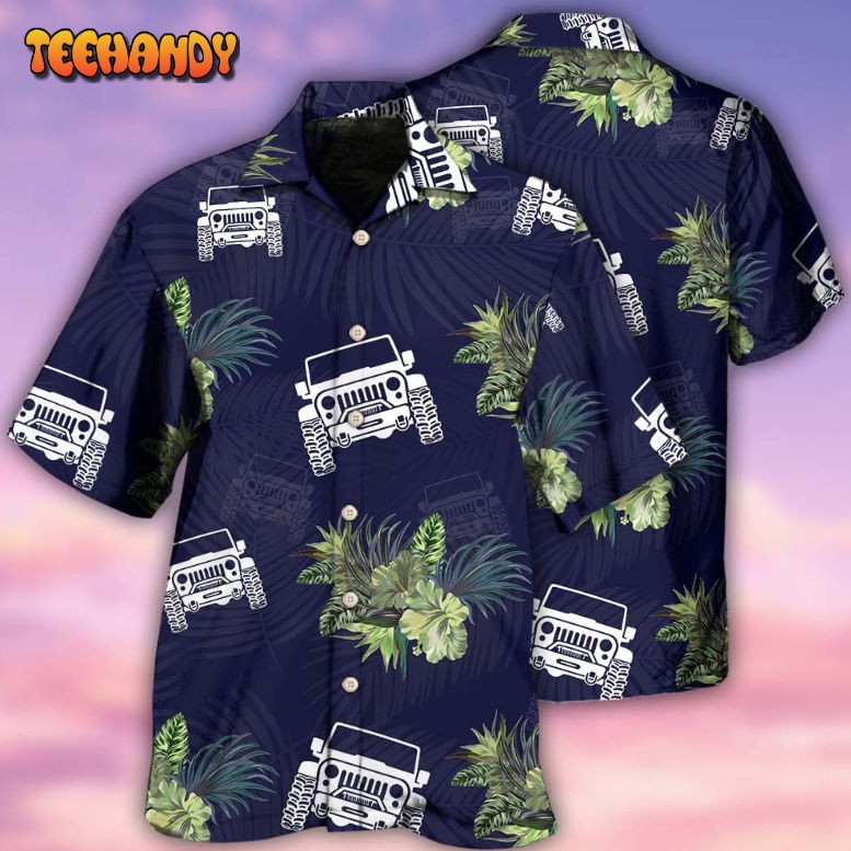 Jeep Lover Tropical Leaf Hawaiian Shirt