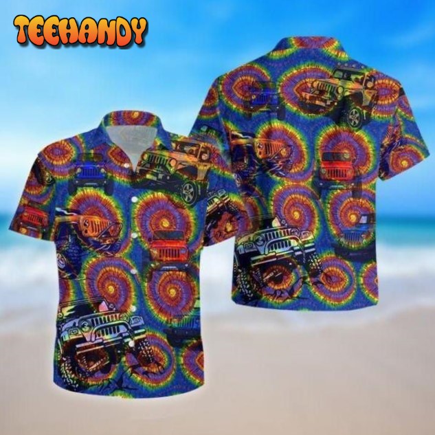 Jeep Tie Dye Aloha Hawaiian Shirt