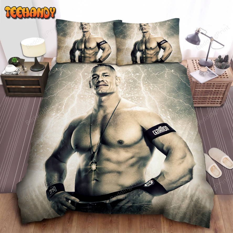 John Cena In Lightning Background Bedding Sets