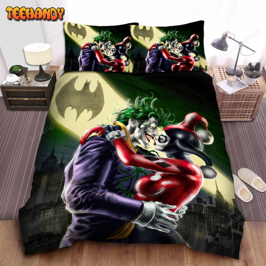 Joker Kissing Harley Quinn Batman Sign Duvet Cover Bedding Sets