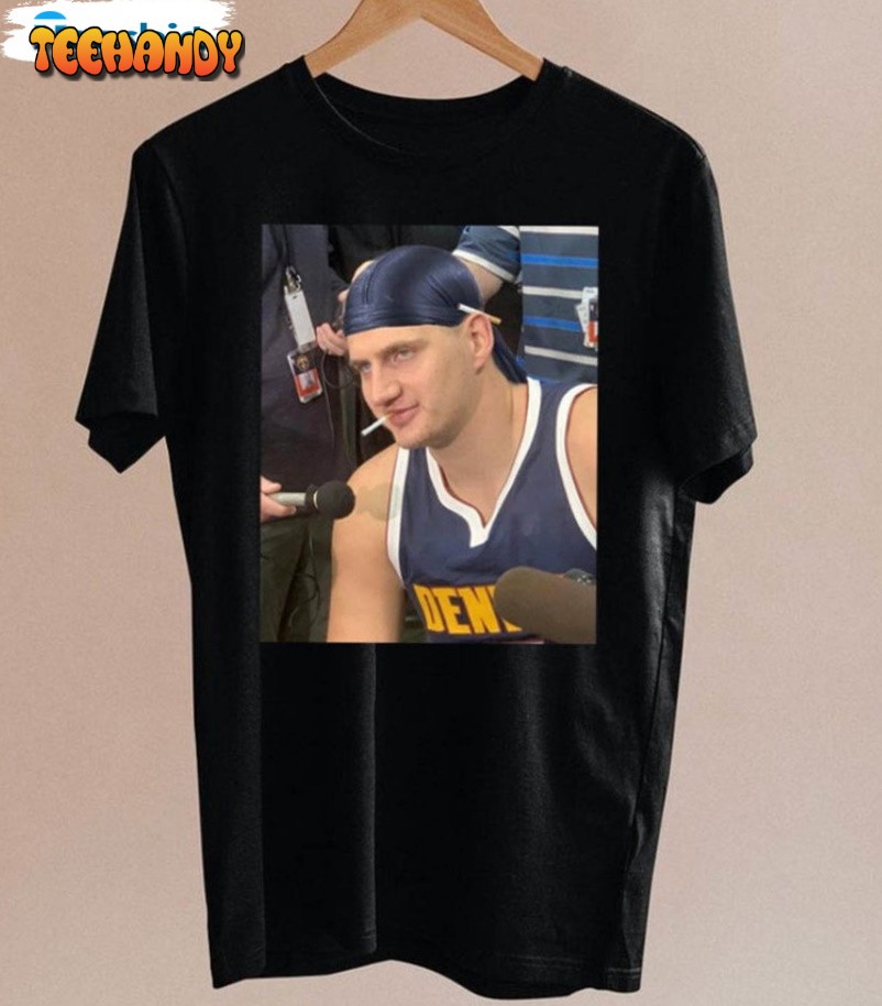 Jokic Meme With Cigarette Denver Basketball Shirt