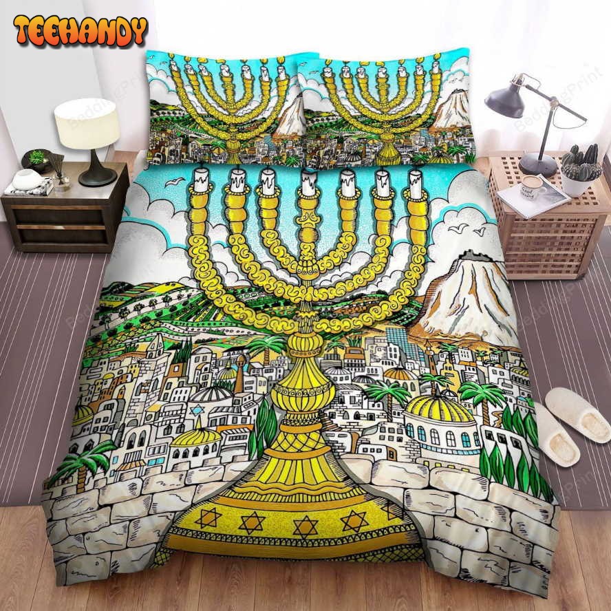 Judaism Menorah A Light For Israel Duvet Cover Bedding Sets