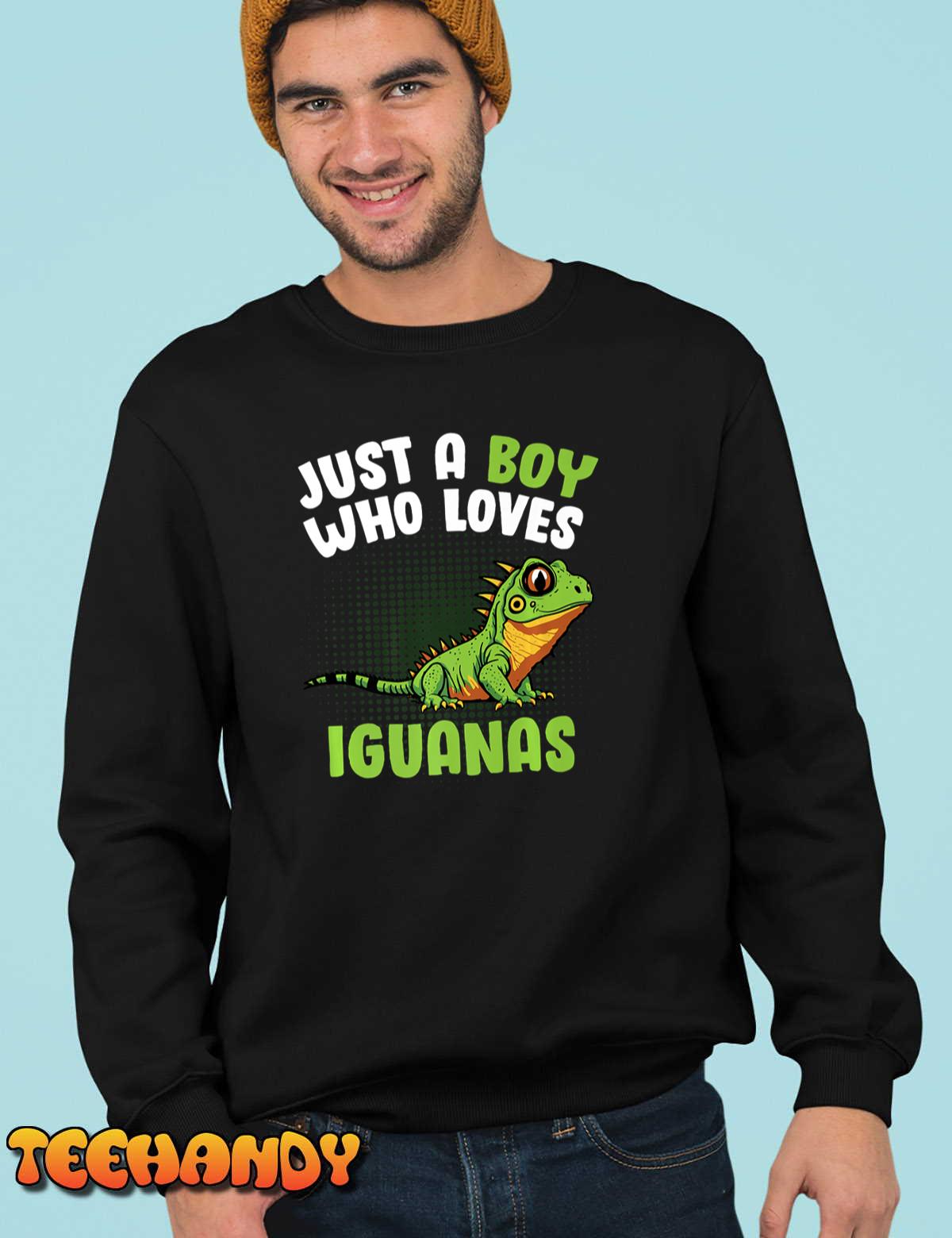 Just A Boy Who Loves Iguanas Men Lizard Herpetologist Premium T-Shirt