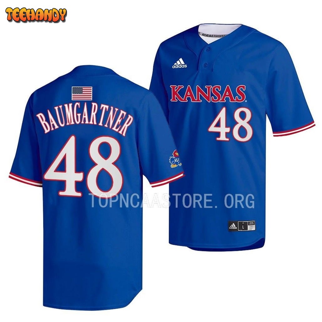 Kansas Jayhawks Collin Baumgartner Two-Button Replica College Baseball Jersey Royal