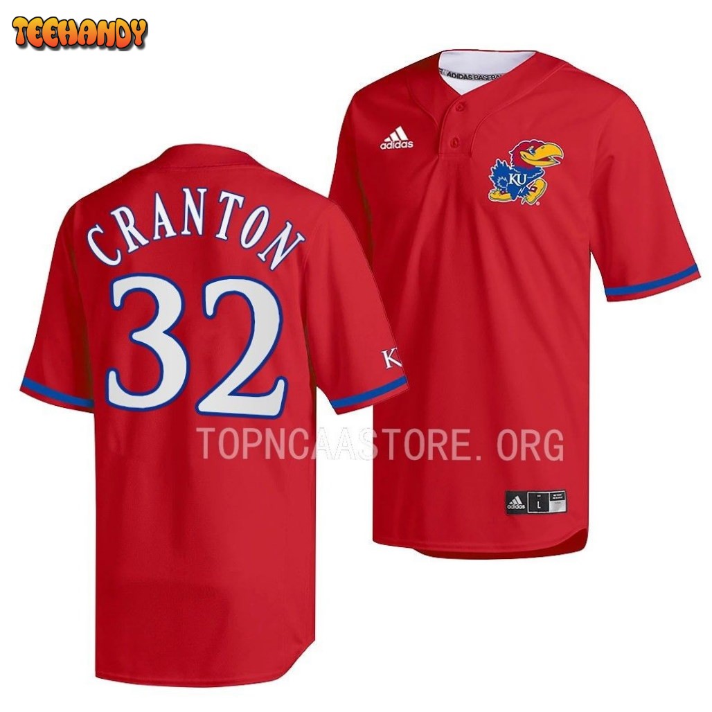 Kansas Jayhawks Hunter Cranton College Baseball Red Jersey