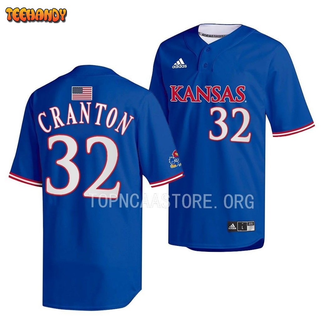 Kansas Jayhawks Hunter Cranton Two-Button Replica College Baseball Jersey Royal