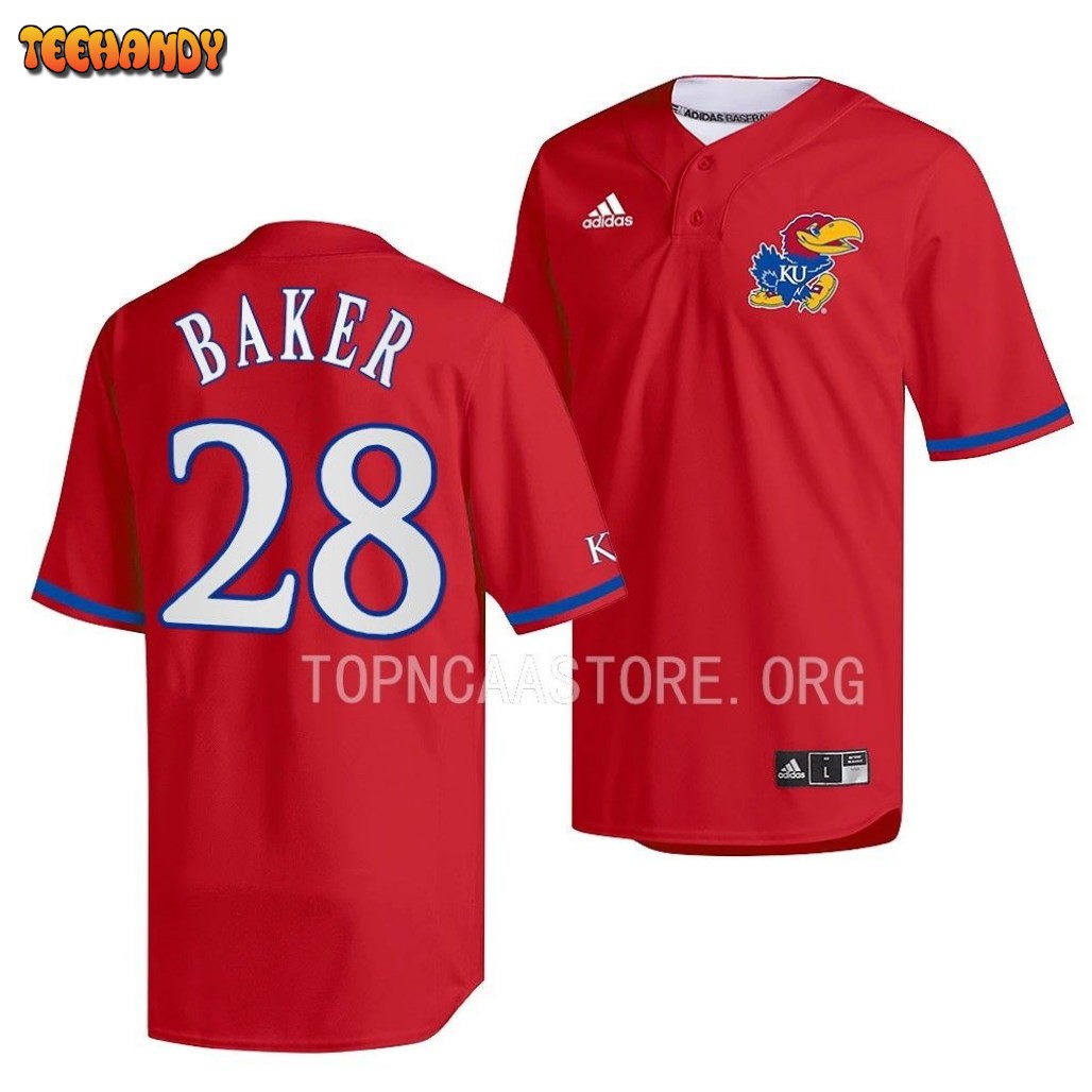 Kansas Jayhawks Jake Baker College Baseball Red Jersey