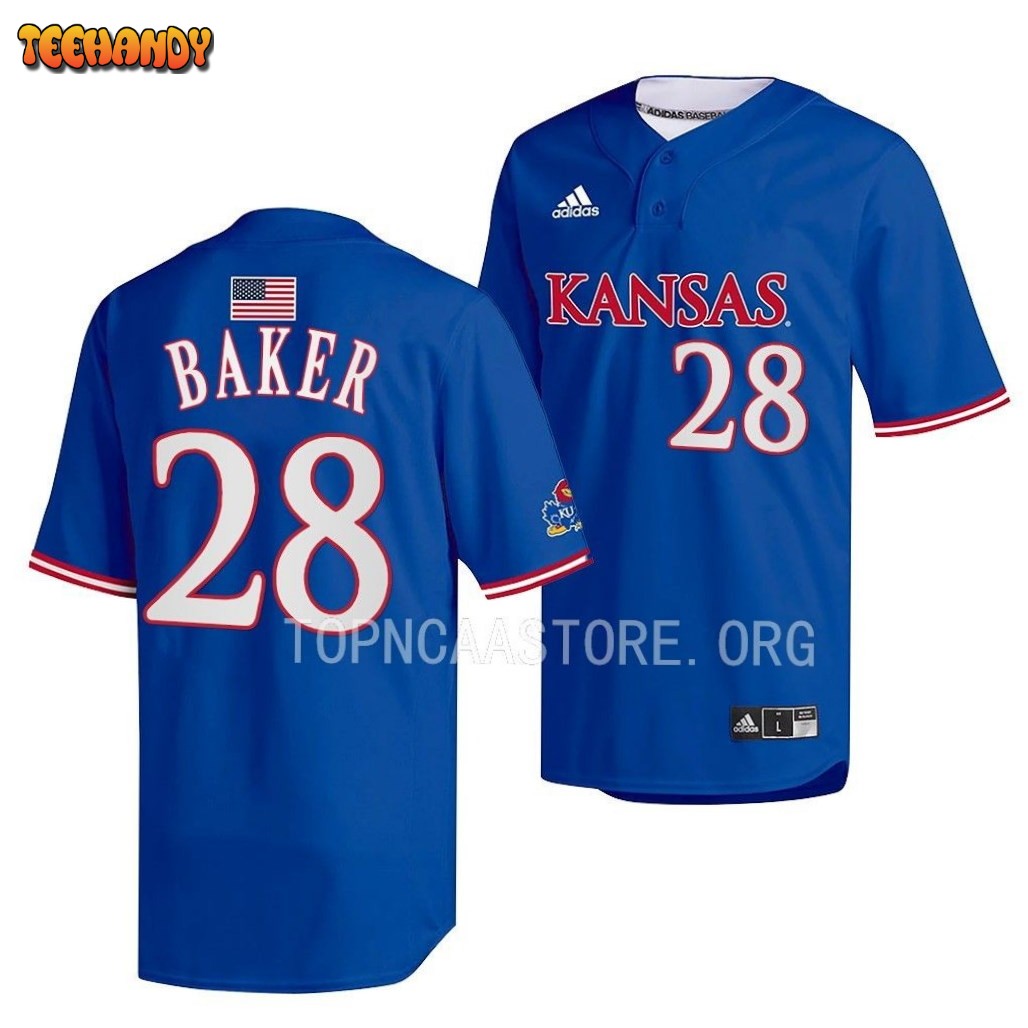 Kansas Jayhawks Jake Baker Two-Button Replica College Baseball Jersey Royal