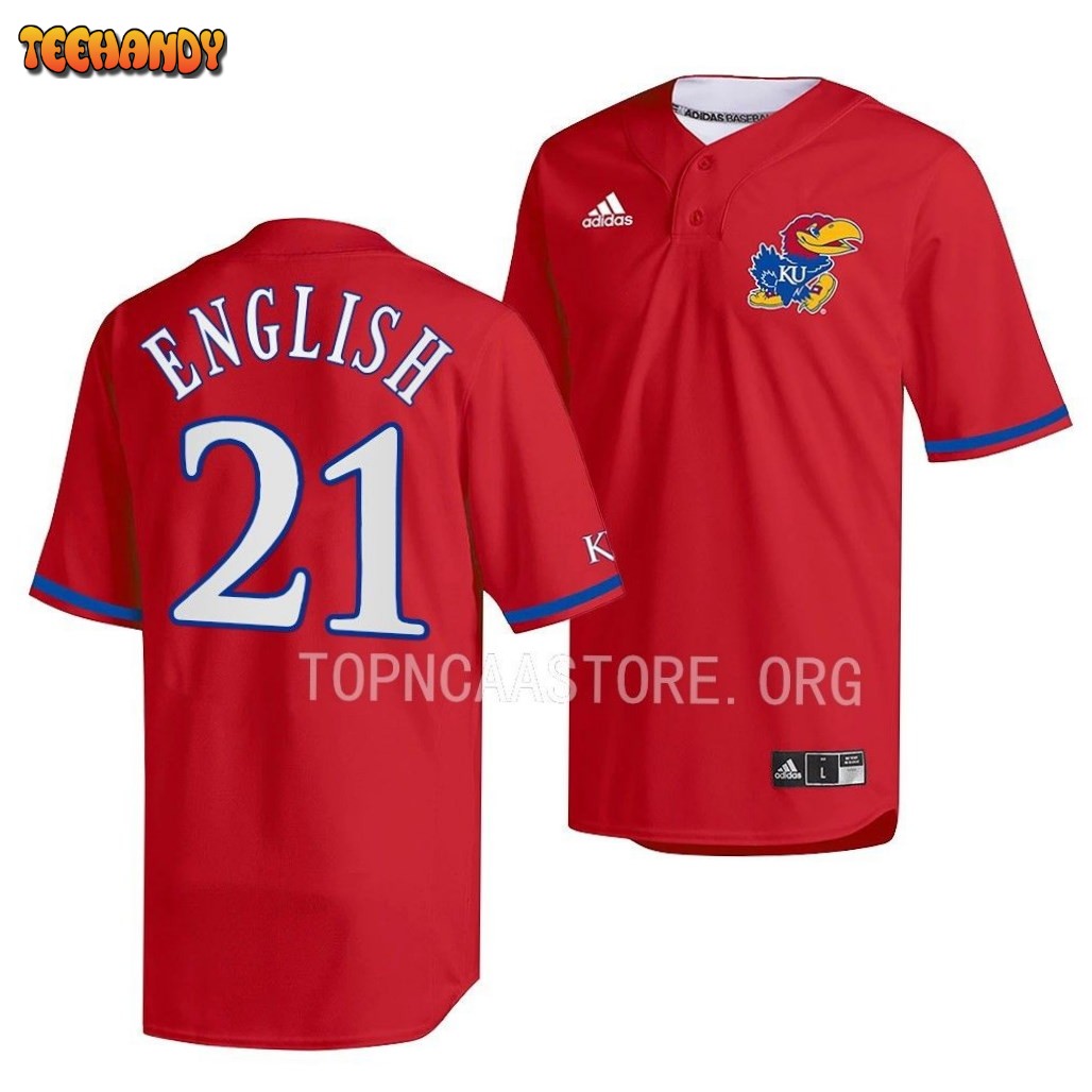 Kansas Jayhawks Jake English College Baseball Red Jersey