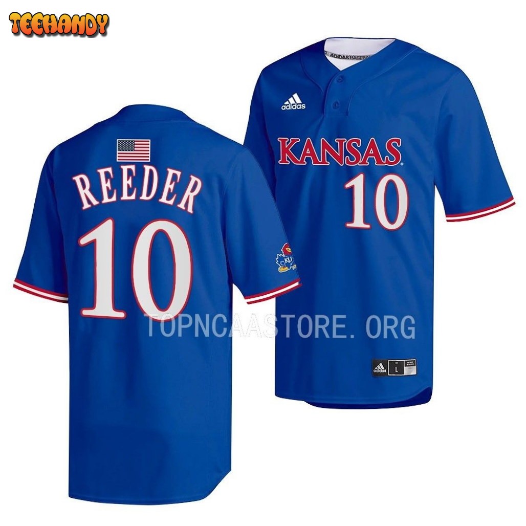 Kansas Jayhawks Janson Reeder Two-Button Replica College Baseball Jersey Royal