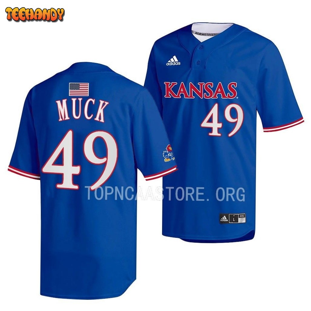 Kansas Jayhawks Karter Muck Two-Button Replica College Baseball Jersey Royal