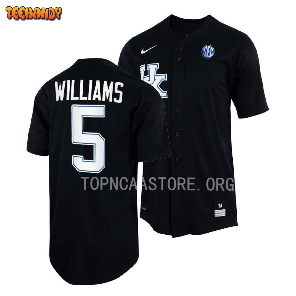 Kentucky Wildcats Darren Williams College Baseball Full-Button Jersey Black