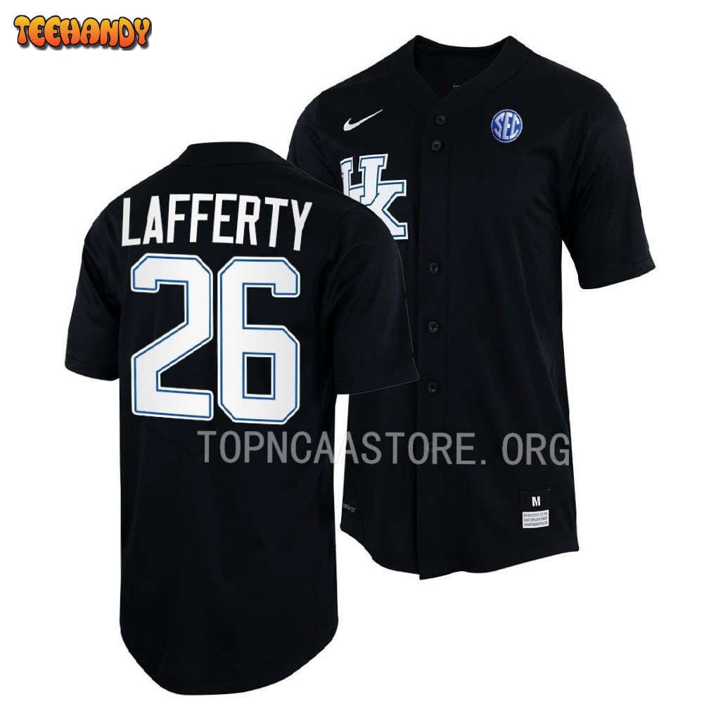 Kentucky Wildcats Drew Lafferty College Baseball Full-Button Jersey Black