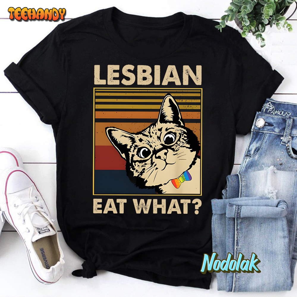 LGBT Lesbian Eat What Cat Vintage T-Shirt, Busy Thinking Shirt, Lesbian Shirt