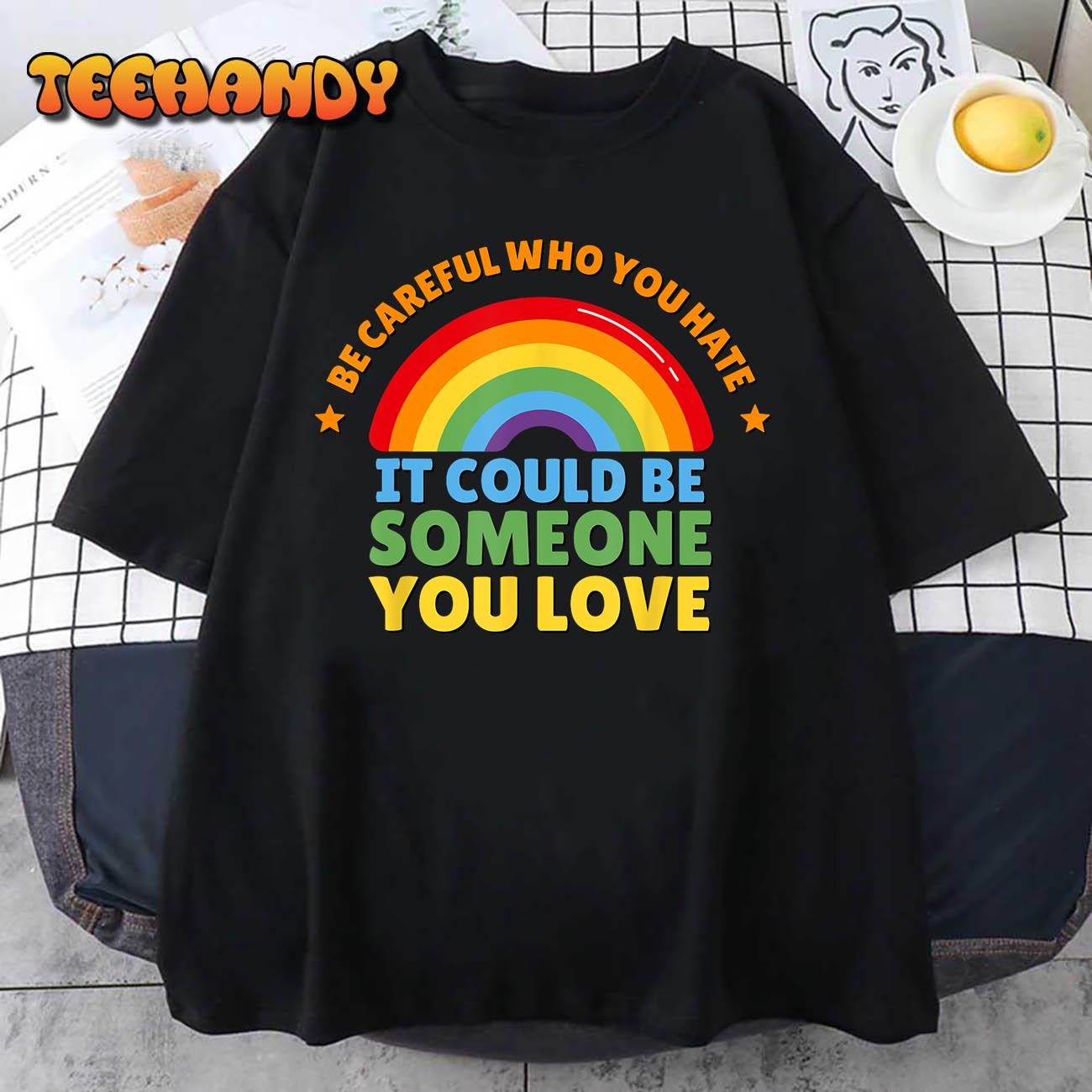 LGBTQ+ Proud Day Rainbow Gay Pride Spread Love Ally T-Shirt