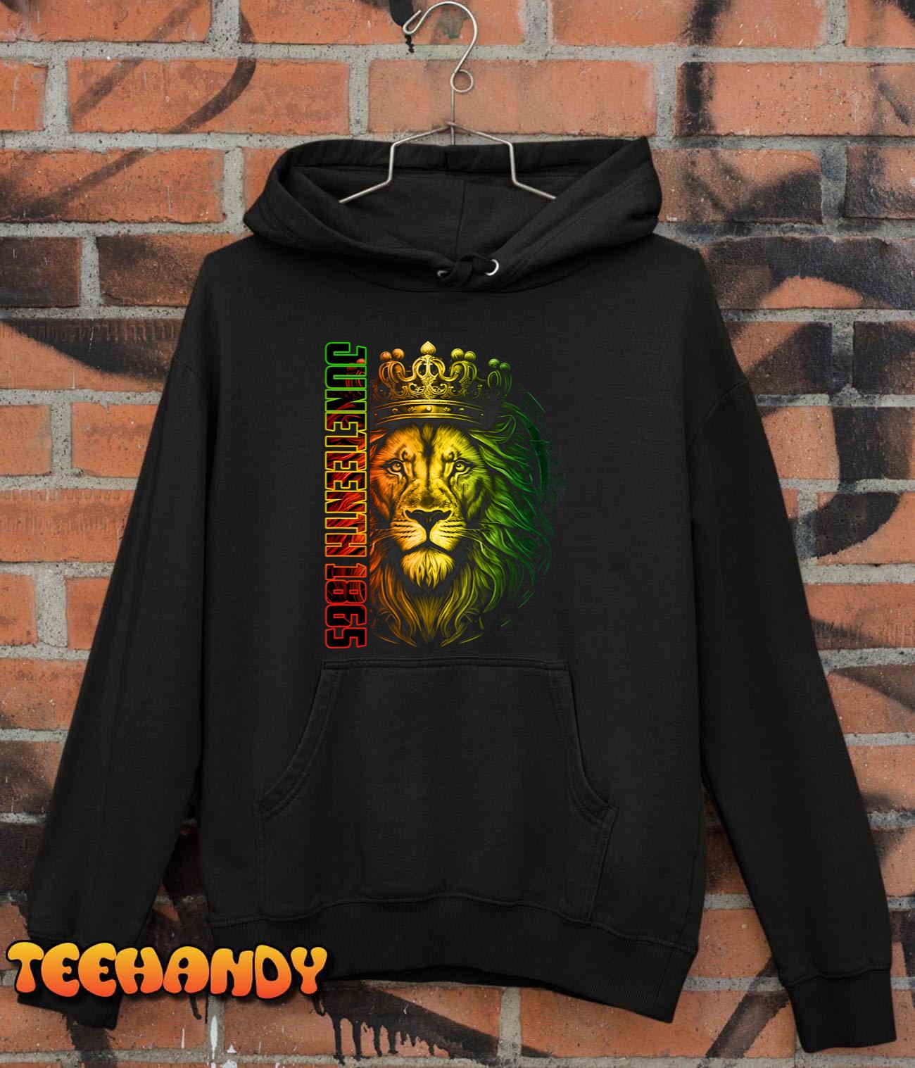 Lion Juneteenth African American Freedom Black History T-Shirt