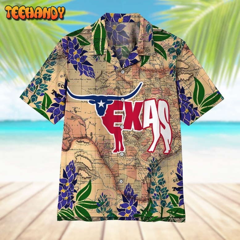 Longhorn Flag Texas Aloha Hawaiian Shirt